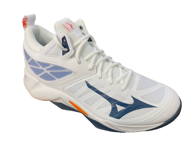 Mizuno scarpe unisex da pallavolo Wave Dimension Mid V1GA224522 white-dark denim-blue jasper