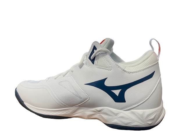 Mizuno scarpe unisex da pallavolo Wave Dimension Mid V1GA224522 white-dark denim-blue jasper