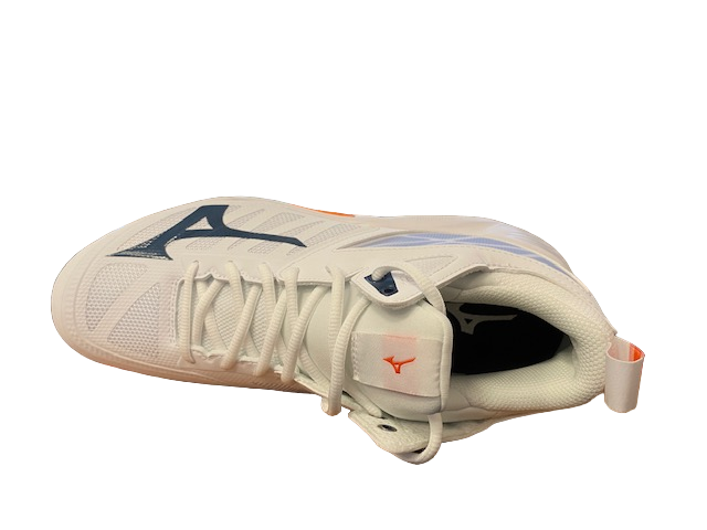 Mizuno scarpe unisex da pallavolo Wave Dimension Mid V1GA224522 white-dark denim-blue jasper