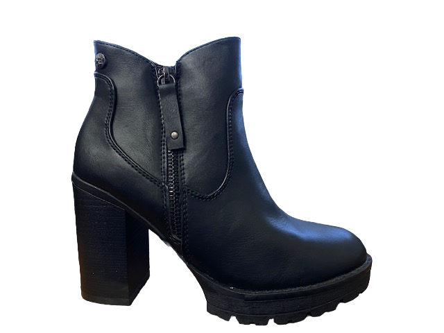 Xti scarpa con tacco da donna Botin Gris 49367 nero