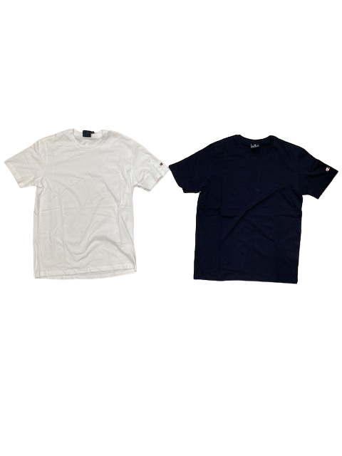 Champion 2 T-shirt da uomo manica corca Legacy American C-Logo 218543 WW001 WHT/NNY bianco-blue marino