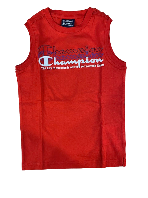 Champion completino da ragazzo Legacy Graphic Canotta + Bermuda 306314 RS046 HRR red-navy