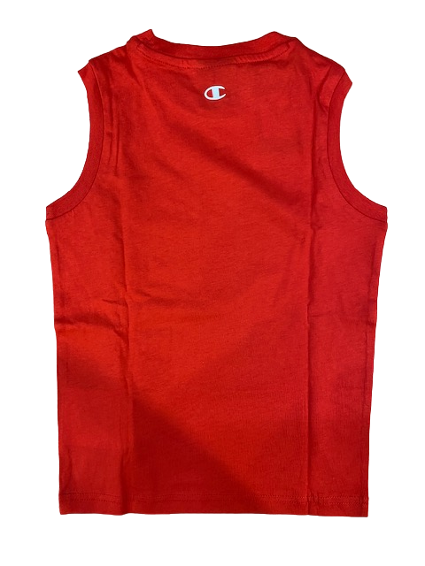Champion completino da ragazzo Legacy Graphic Canotta + Bermuda 306314 RS046 HRR red-navy
