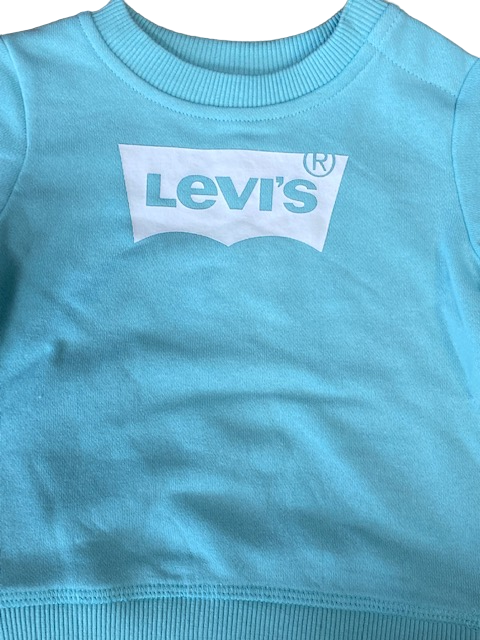 Levi's Kids Felpa leggera da bambino in French Terry Batwing 6E9078-E2D pastel turquoise
