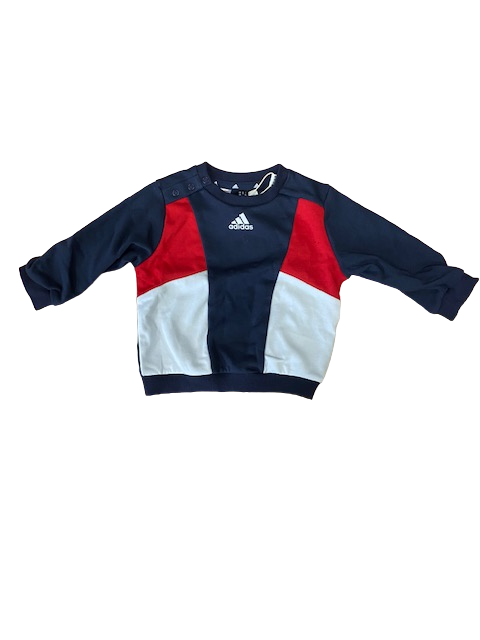 Adidas Tuta da bambino 3 strisce CB FT Jogger HR5879 blu rosso bianco Sportiamo