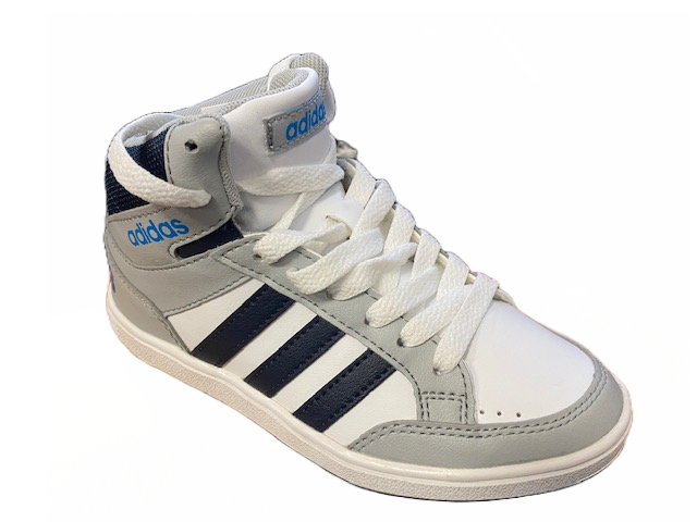 Adidas scarpa sneakers da ragazzo Hoops Mid B74657 bianco-grigio