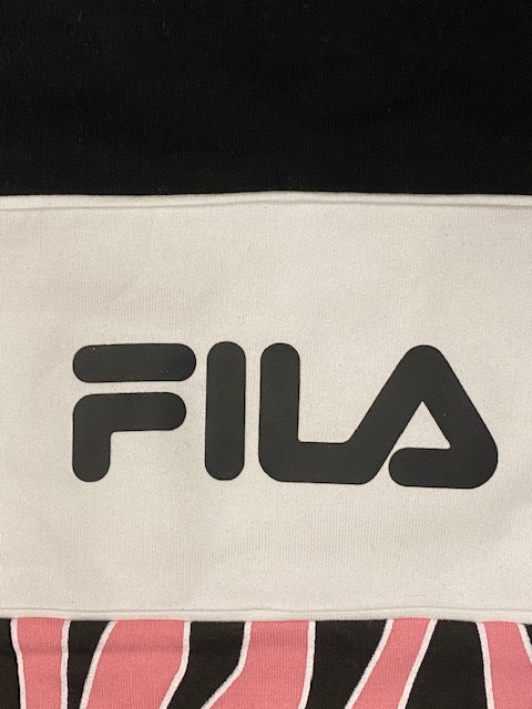 Fila Felpa Women Emerin Blocked Crew Sweat 689125 B441 black-poney allover-bright white