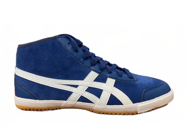 Asics Retro Rocket Mt Su sneakers alta in pelle e camoscio H237L 5001 navy-white