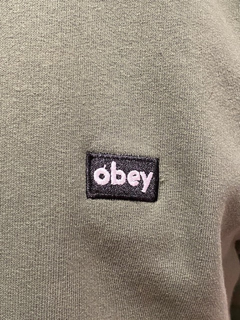 Obey Felpa da uomo Mini Box Logo Crew Specialty Fleece 112480100 thyme