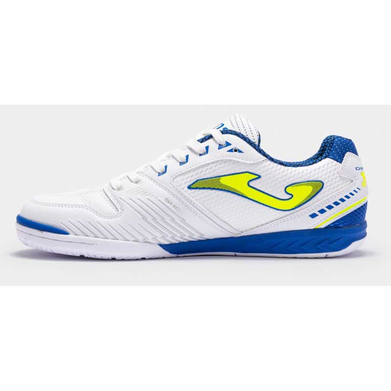 Scarpe da calcetto Joma Dribling 2302 bianco blu per sala indoor con suola in gomma antiscivolo interno scarpa