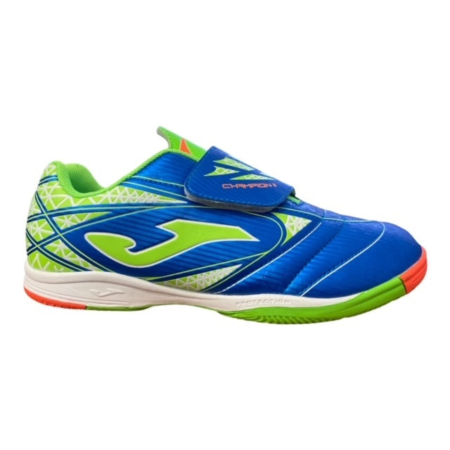 Joma scarpa da calcetto indoor da ragazzi Champion 605 CHAJW.605.IN azzurro-verde