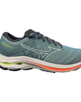 Scarpe da corsa Mizuno Wave Inspire 18 modello J1GC224401 colore blu sfumato bianco per uomo, vista laterale