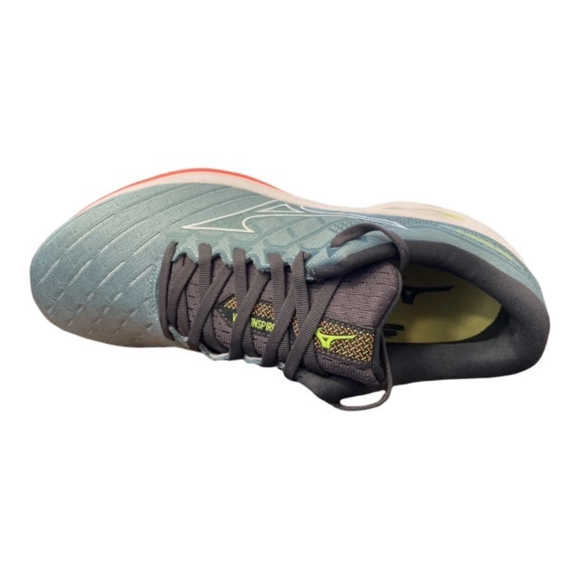 Scarpe da corsa Mizuno Wave Inspire 18 modello J1GC224401 colore blu sfumato bianco per uomo, vista dall'alto