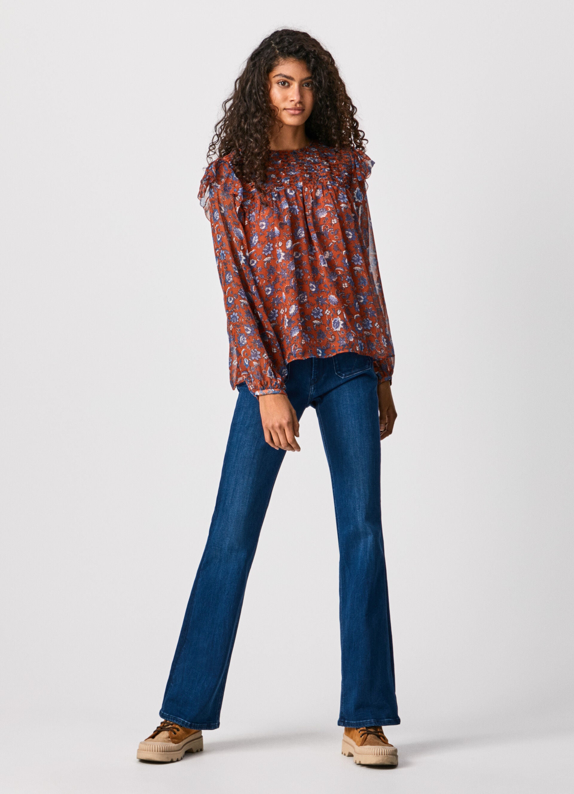 PepeJens Blusa Boho con Fiori Aitana PL304131 multi