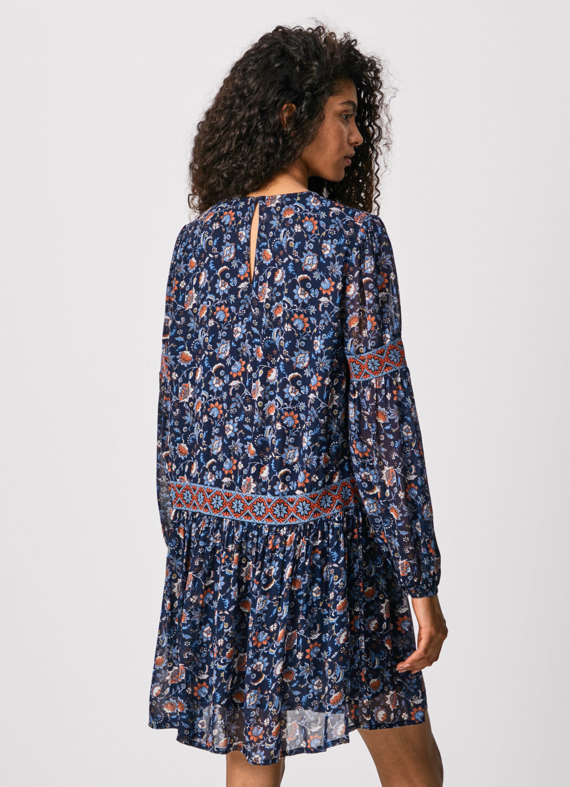 PepeJeans Adelia Vestito Folk con stampa Floreale PL952891 multi