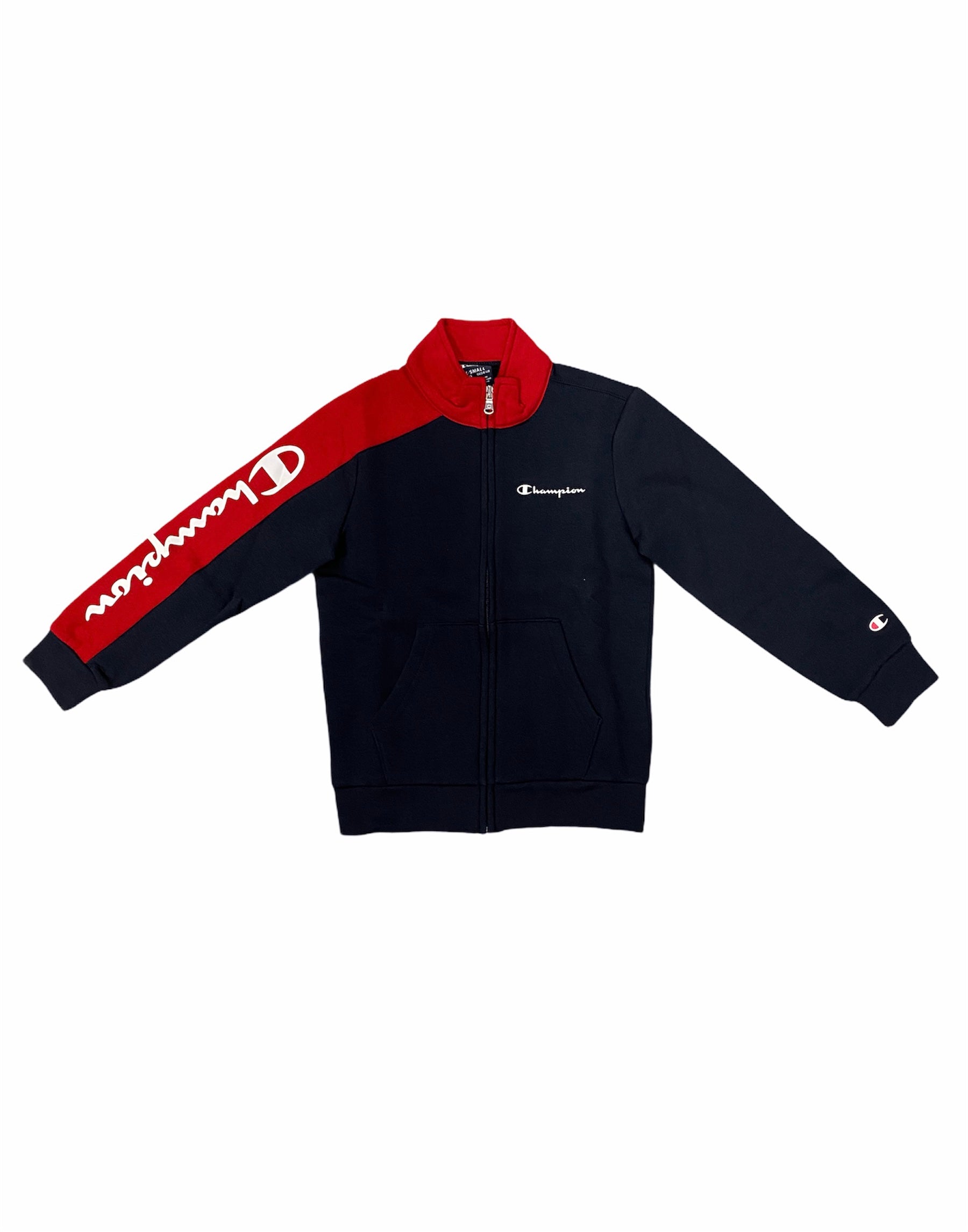 Champion Tuta da ragazzo Full Zip 305816 BS501 NNY blu-rosso