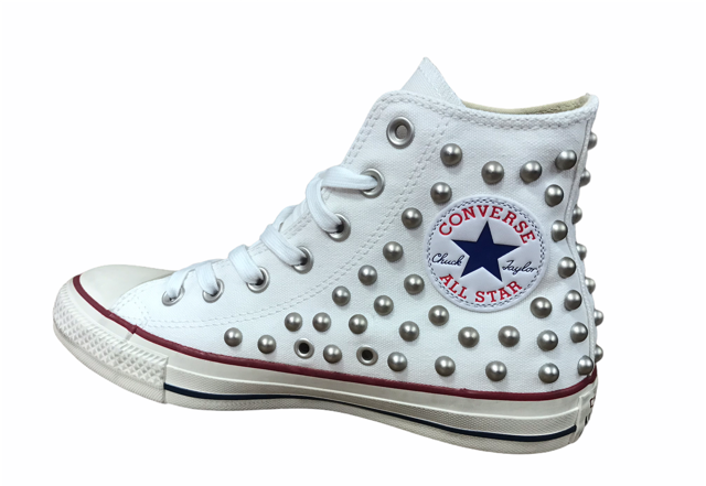 Converse Distressed con Borchie 160959C white