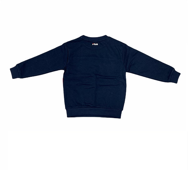 Fila Felpa girocollo da bambino Carl Blocked Crew Sweat 688019 G06 blu scuro-rosso-bianco