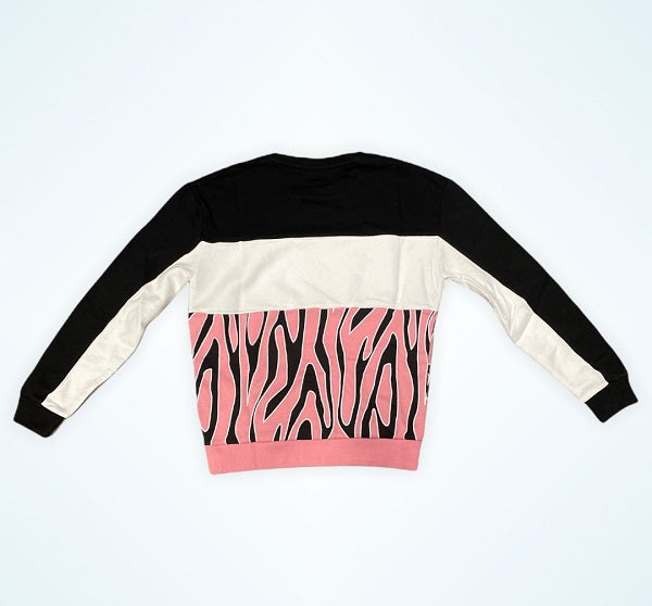 Fila Felpa Women Emerin Blocked Crew Sweat 689125 B441 black-poney allover-bright white