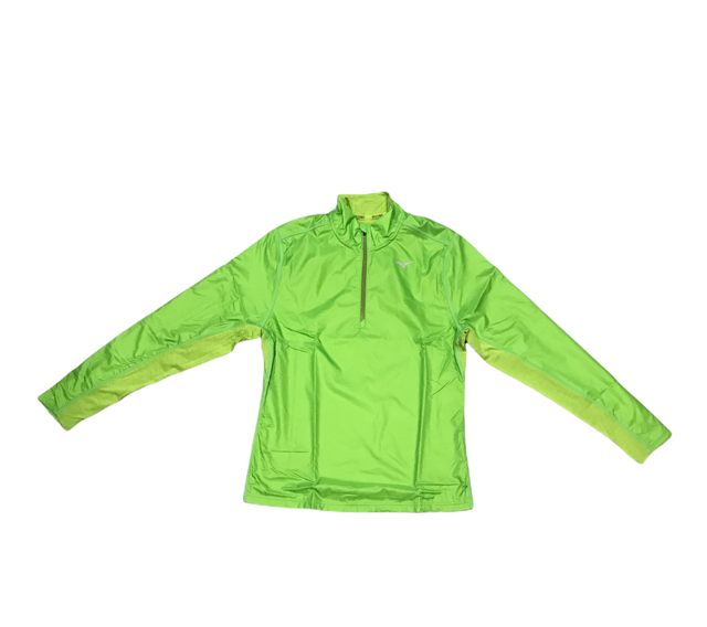 Mizuno maglia tecnica da corsa da uomo mezza zip Active Hybrid Dry Ls Hz J2GC1525 33 lime green