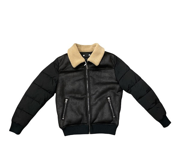 Censured giacca da uomo con collo pelliccia Combo Shearling JM4054T FSNY 90 nero