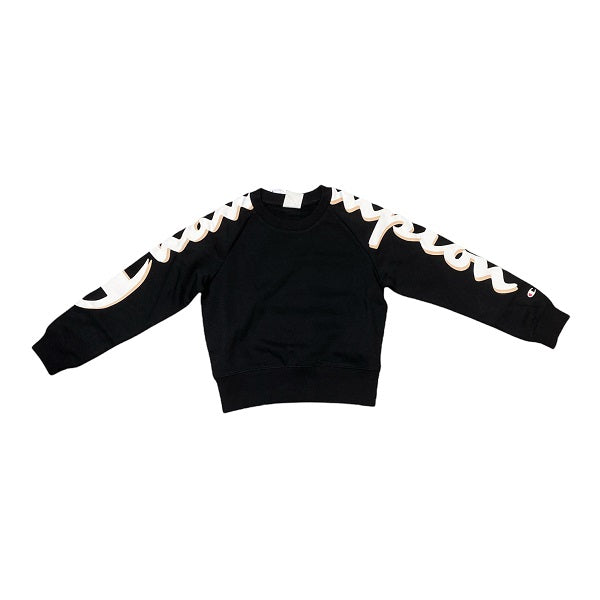 Champion Felpa Girocollo da bambino con stampa sulla manica 404211 nero
