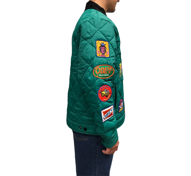 Obey giacca da uomo trapuntata Collectors 121800479 verde