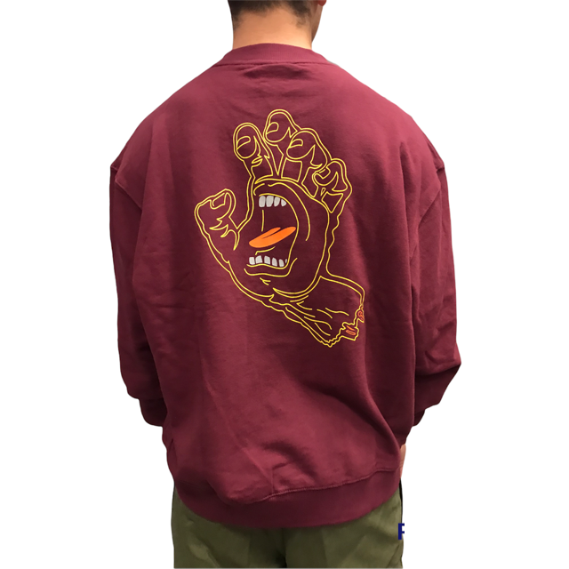 Santa Cruz Felpa girocollo Void Hand Crew SCA-CRW-077 burgundy