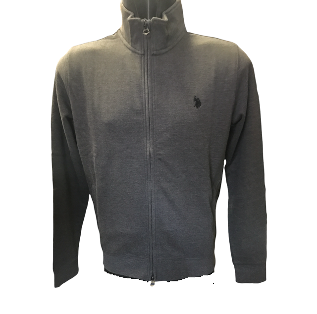 U.S. Polo Assn. Felpa da uomo con cerniera intera Greg 60696 53223 189 grigio scuro