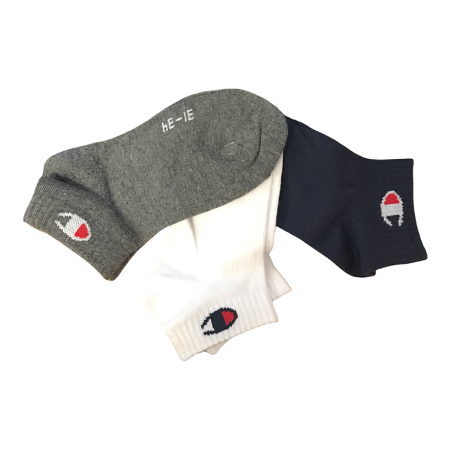 Champion Calzino Quarter Logo al malleolo U34576 BS501 confezione da 3 paia navy-white-grey