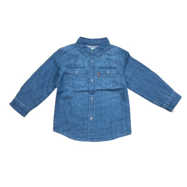Levi's Kids Camicia da ragazzo in jeans Barstow Western 9E6866 M28 blu chiaro