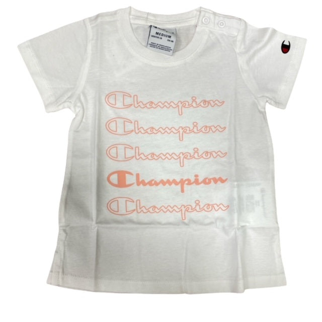 Champion maglietta maniche corte da bambina 404389 WW001 WHT bianco