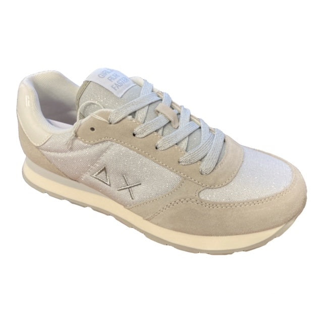 Sun68 scarpa sneakers da ragazza Ally Glitter Mesh Z32403 01 bianco