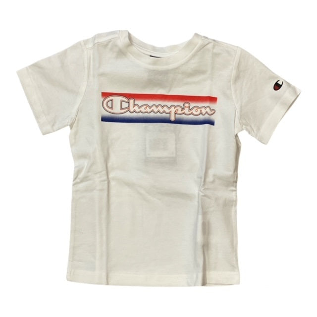 Champion completo da ragazzo maglietta e pantaloncino 305985 WW001 WHT bianco-blu
