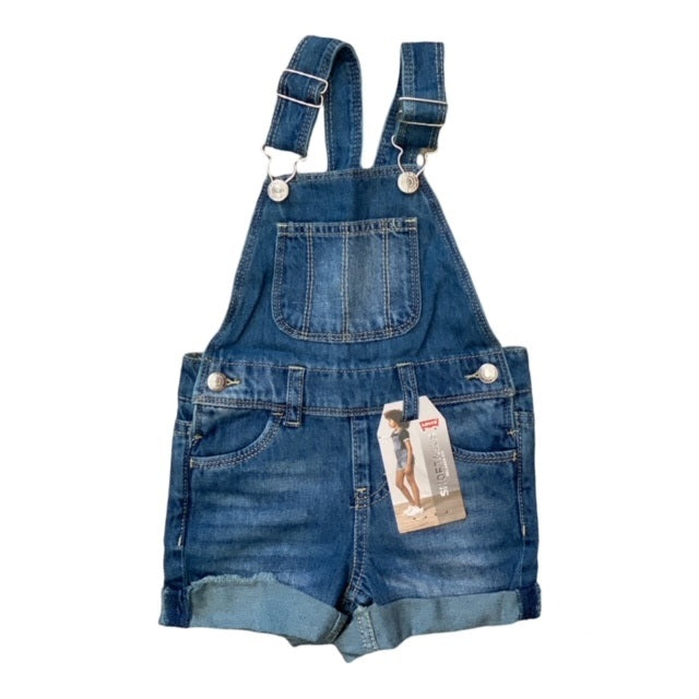 Levi's Kids salopette corta da bambino in jeans 4EE380 MA5 blu medio