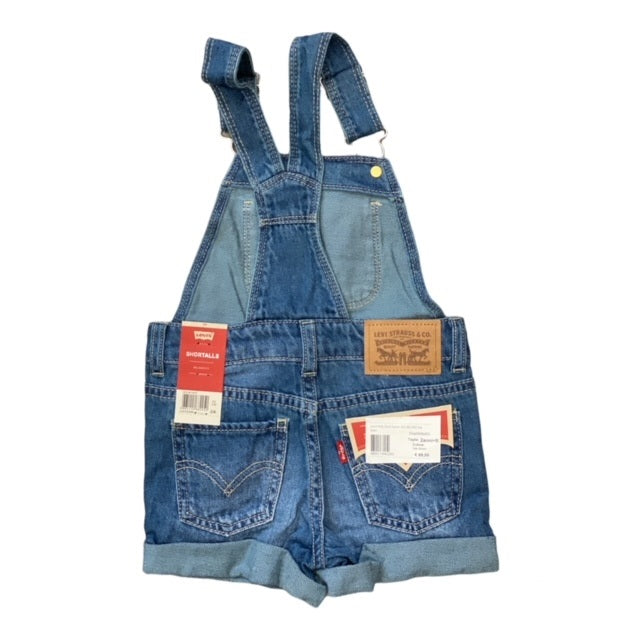 Levi's Kids salopette corta da bambino in jeans 4EE380 MA5 blu medio