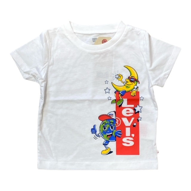 Levi's maglietta manica corta da bambino Sleeve The Moon 6EE806 001 bianco