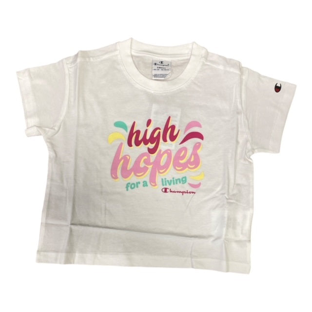 Champion Completo ragazza T-shirt manica corta e pantaloncino 404396 WW001 WHT white