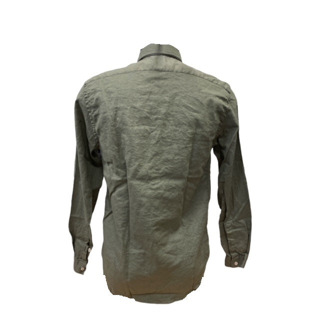Bomboogie Camicia uomo con colletto Francese in Lino e Cotone manica lunga SM6402TLITP 32 army green