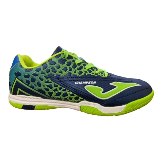 Joma scarpa da calcetto indoor da bambino Champion 504 CHAJW.504.PS blu-verde