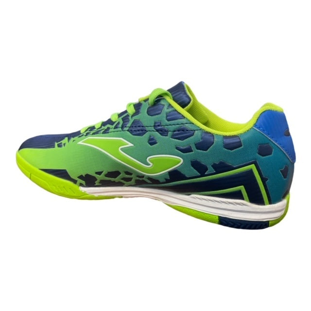 Joma scarpa da calcetto indoor da bambino Champion 504 CHAJW.504.PS blu-verde