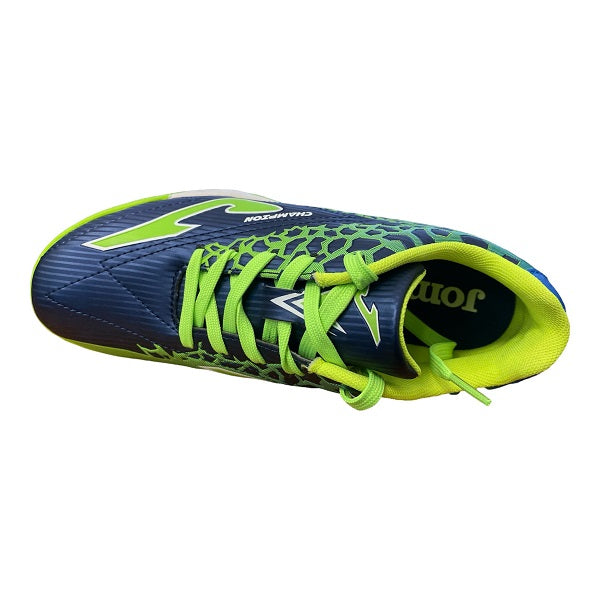 Joma scarpa da calcetto indoor da bambino Champion 504 CHAJW.504.PS blu-verde