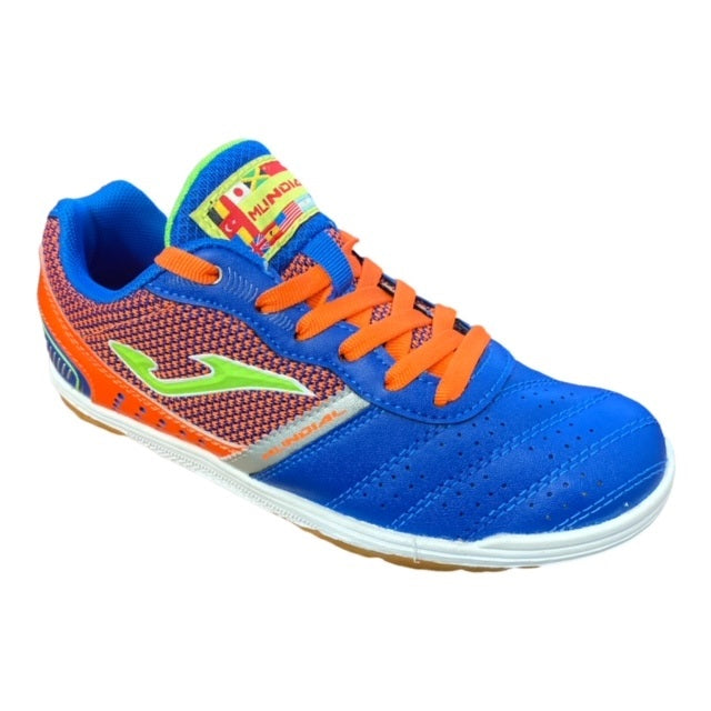 Joma scarpa da calcetto indoor da junior Mundial 604 MUNJW.604.IN blue-orange