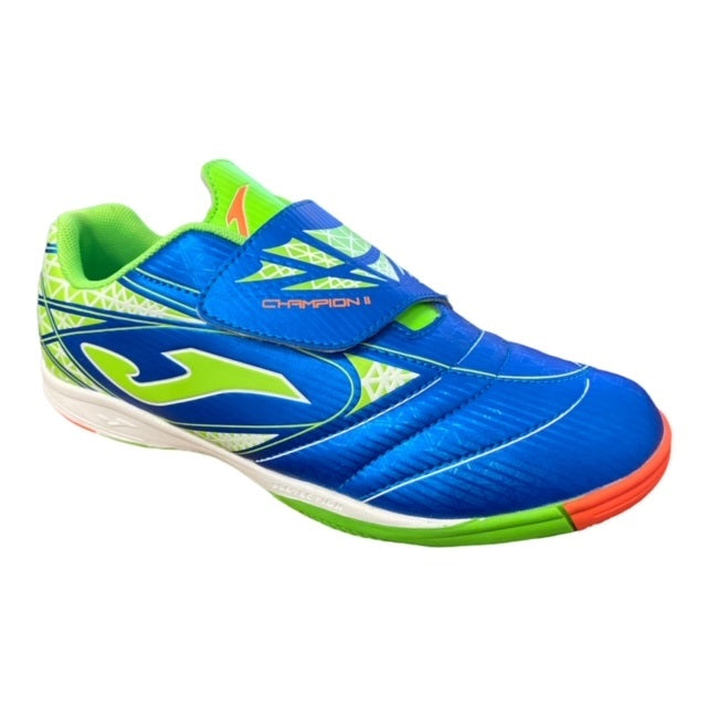 Joma scarpa da calcetto indoor da ragazzi Champion 605 CHAJW.605.IN azzurro-verde
