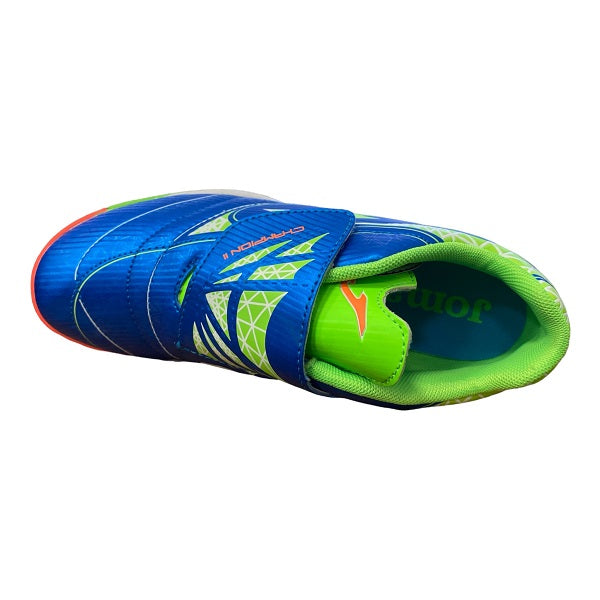 Joma scarpa da calcetto indoor da ragazzi Champion 605 CHAJW.605.IN azzurro-verde