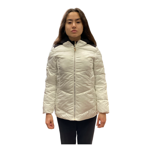 Yes Zee Cappotto Bimba con Cappuccio O006/QVJJ 0101 bianco perla