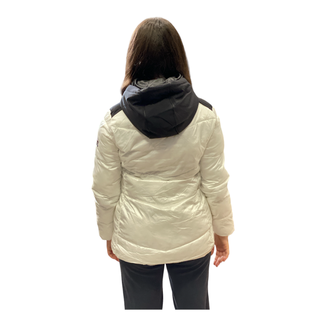 Yes Zee Cappotto Bimba con Cappuccio O006/QVJJ 0101 bianco perla