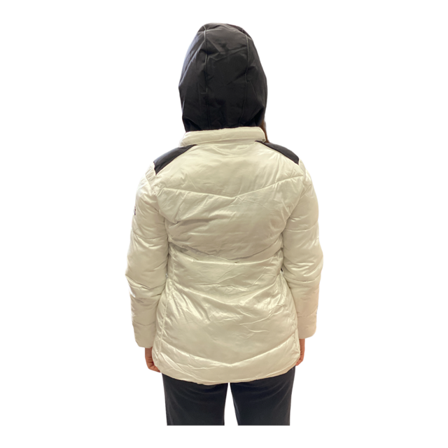 Yes Zee Cappotto Bimba con Cappuccio O006/QVJJ 0101 bianco perla