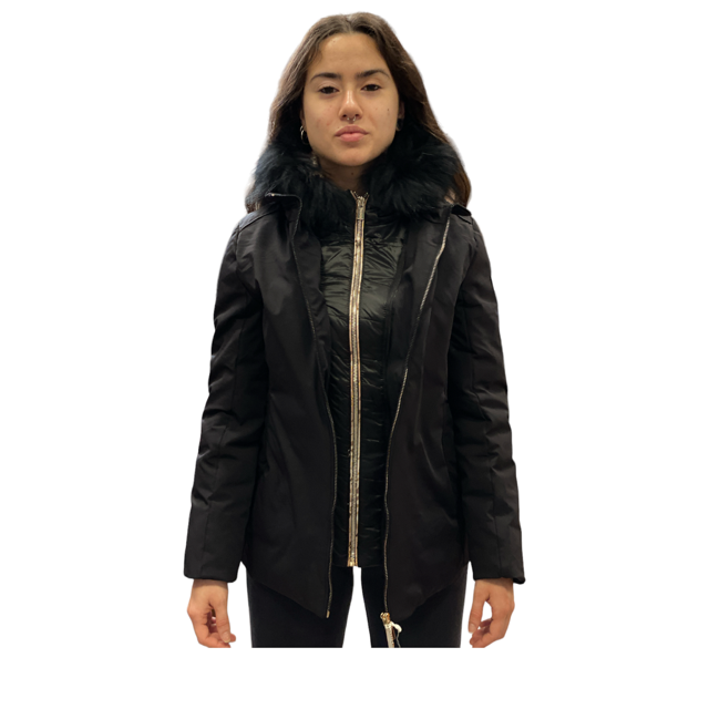 Yes Zee Cappotto Bimba con Cappuccio O051/QZJJ 081 nero