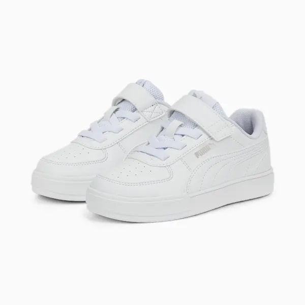 Puma scarpa sneakers da bambini con laccio elastico e velcro Caven 389307 01 bianco